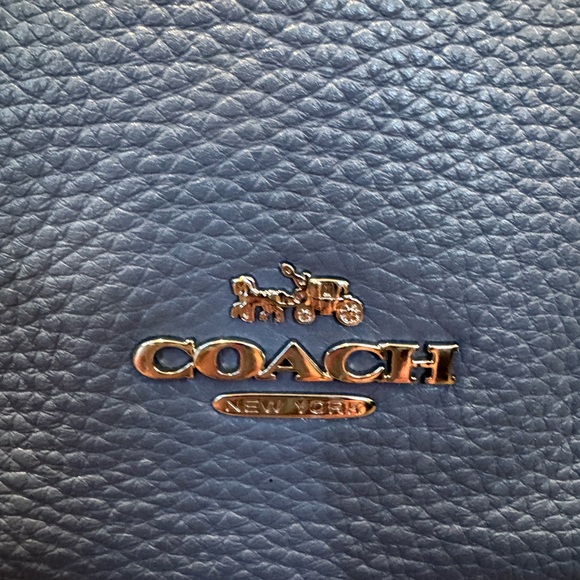 Coach Blue Leather Shoulder Bag with Chain Strap - Picture 3 of 6